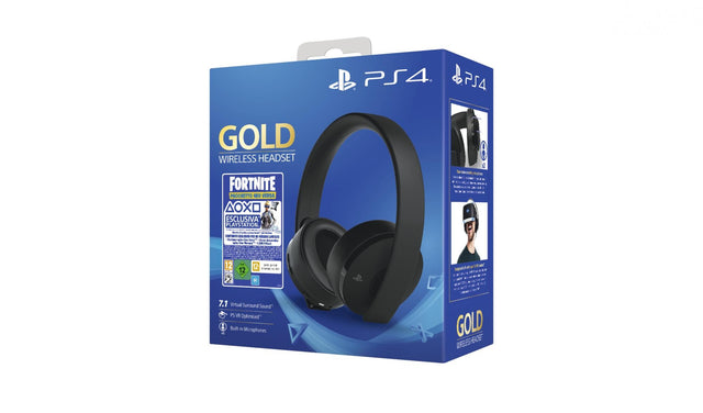 Sony Gold Wireless Headset – trådløst gaming-headset – sort – Fortnite-bundle (kode udløbet) – produktbillede