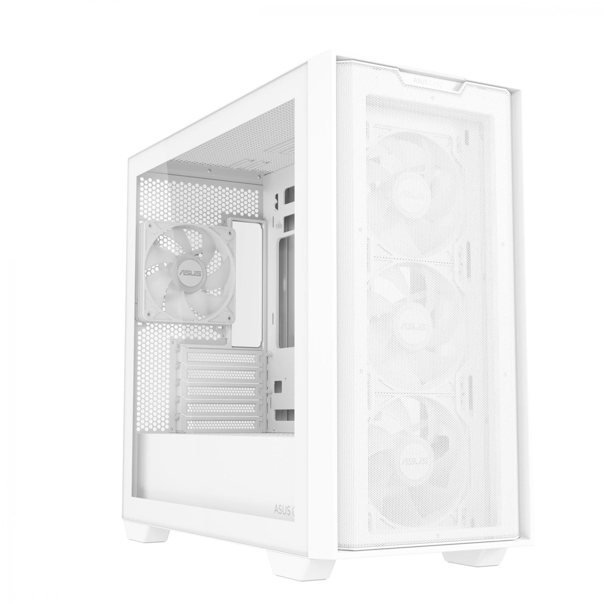 ASUS A21 PLUS mATX Case with 4 Pre-installed ARGB Fans, BTF support - White ASUS