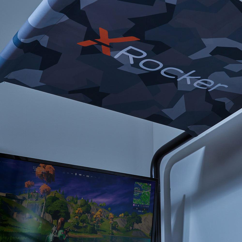 XROCKER CONTRA MID-SLEEPER GAMING BUNK BED WITH REVERSIBLE PROFILE - BLACK AND CAMO XROCKER