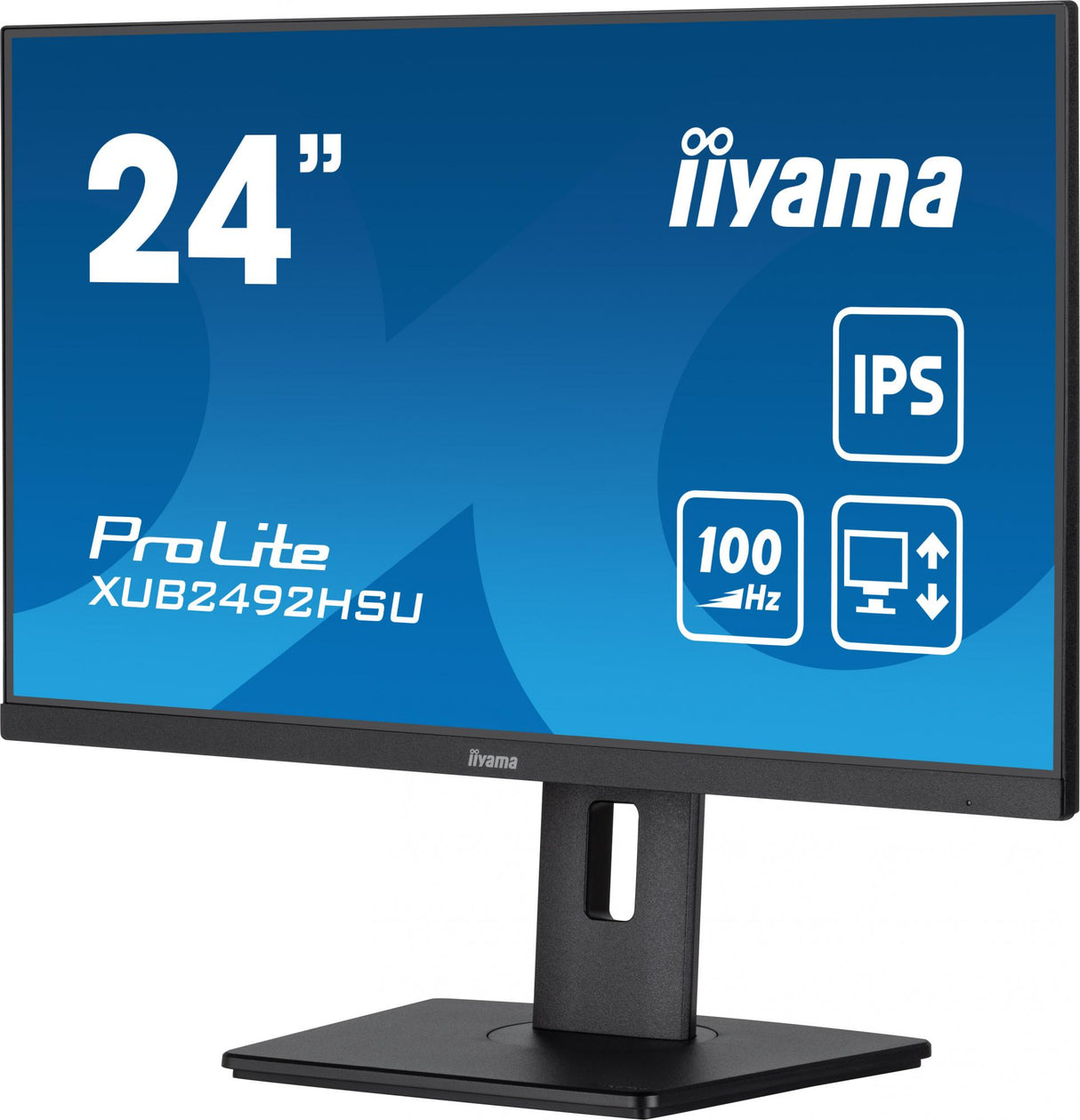 iiyama ProLite XUB2492HSU-B6 24 1920 x 1080 (Full HD) HDMI DisplayPort 100Hz Pivot Skærm Iiyama