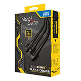 Steelplay Dual Play & Charge – 3 m kabel til PS4-controllere – emballage, forside