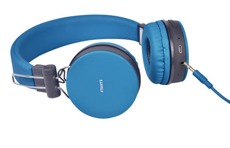Foldbar on-ear BT headset, 3,5 mm, blå streetz