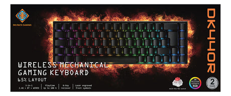 DELTACO GAMING DK440R Tastatur Mekanisk RGB Trådløs Kabling Tysk Deltaco