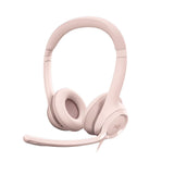 Logitech - H390 Wired Headset for PC/Laptop, Stereo Headphones with Noise Cancelling Microphone, USB-A, ROSE Logitech