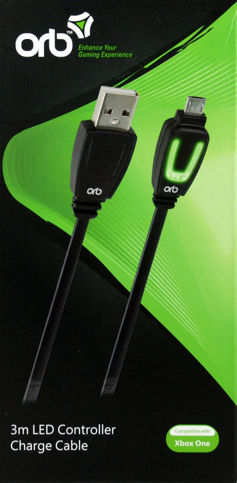 ORB LED-ladekabel til Xbox One-controller – 3 m – produktbillede 1