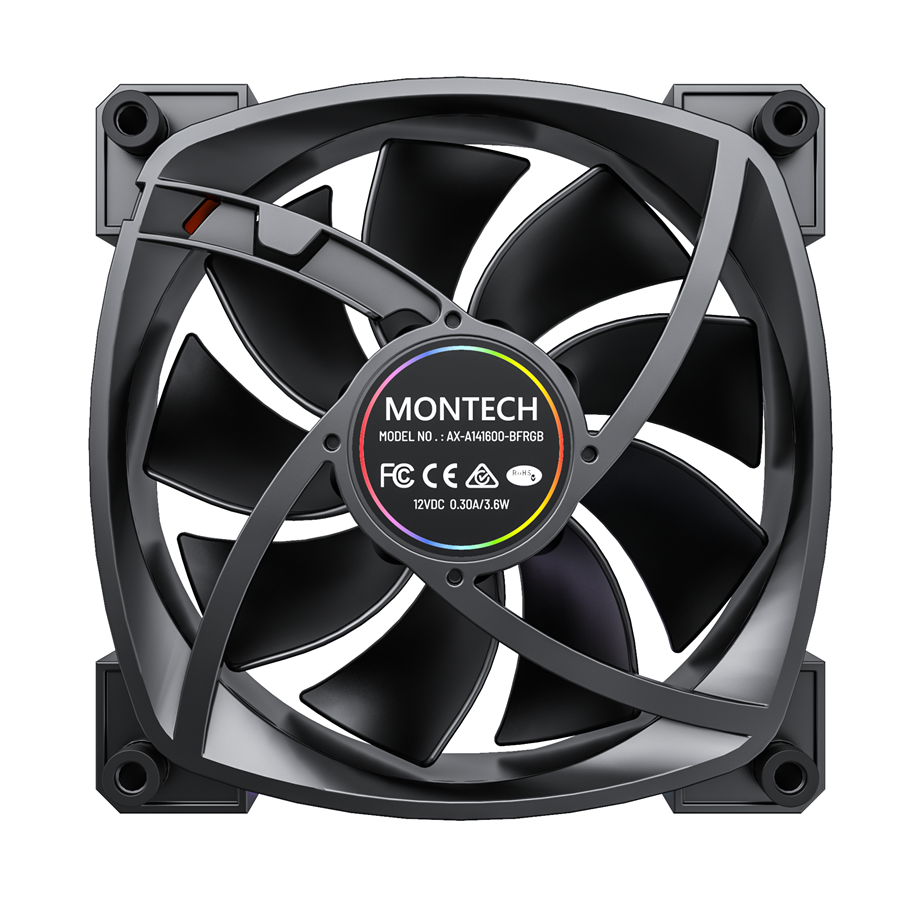 Montech RX140 PWM Black - 140mm ARGB Reverse Montech