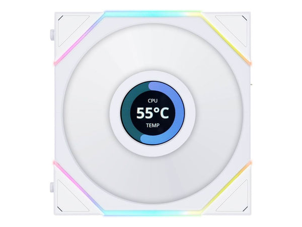 Lian Li UNI FAN TL Trådlös LCD Omvänd, Vit - 120