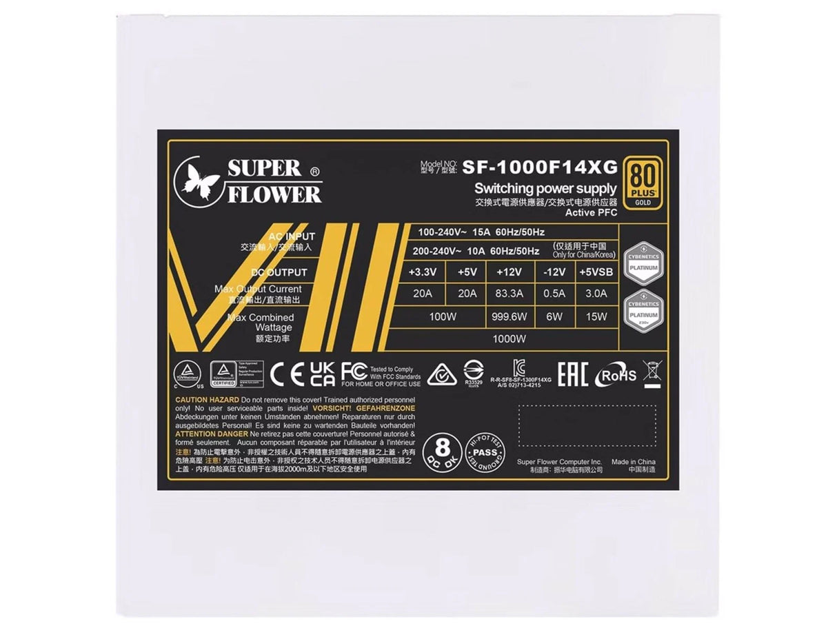 Super Flower Leadex VII XG Hvid 80 PLUS Gold, ATX 3.0, PCIe 5.0 - 1000 Watt