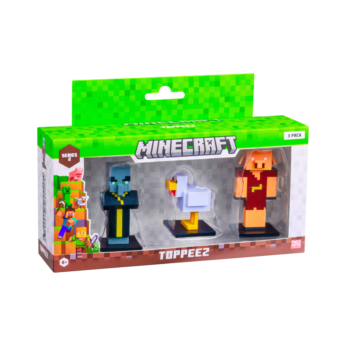 Minecraft - 3D 6 cm Figure 3 pack S2 - Evoker, Chicken and Piglin