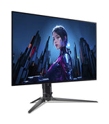 Acer Predator X32X3 OLED – skærm og stativ set fra venstre