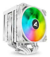 Sharkoon A60 RGB White 260W TDP 6-Heatpipe Dual Tower Dual 120mm PWM FDB ARGB CPU Air Cooler Sharkoon