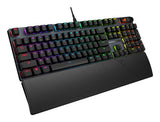 ASUS ROG Strix Scope II X – tastatur og håndledsstøtte set skråt