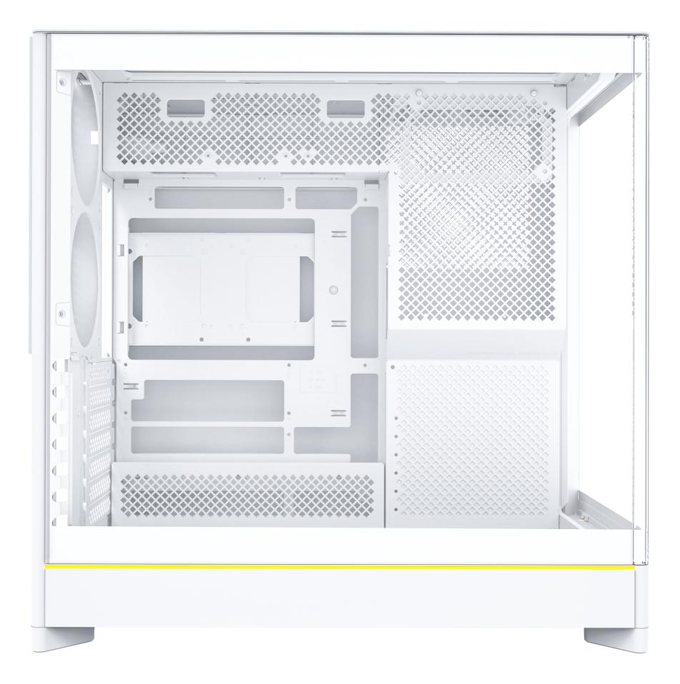 Montech HS02, Glass front, ATX, no fans - White Telon Technology Co Ltd (Montech)