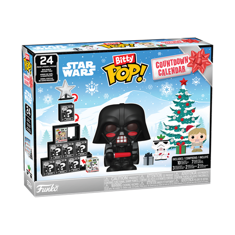 Funko Bitty Pop! Star Wars julekalender – 10 figurer – kalender og viste indholdsdele