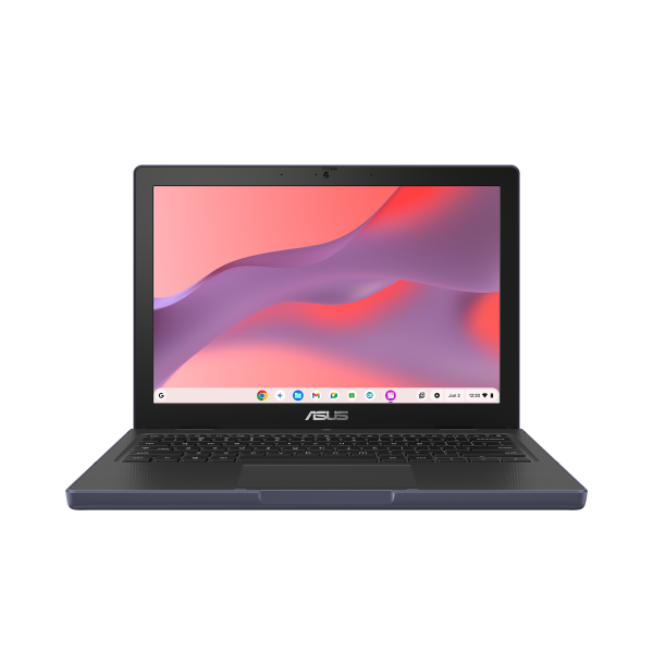 ASUS Chromebook CZ12 i Mineral Grey set forfra med åben skærm