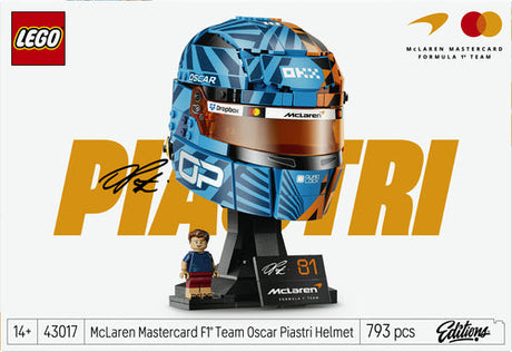 LEGO 43017 Oscar Piastri-hjelm – emballagens forside med Piastri-navn
