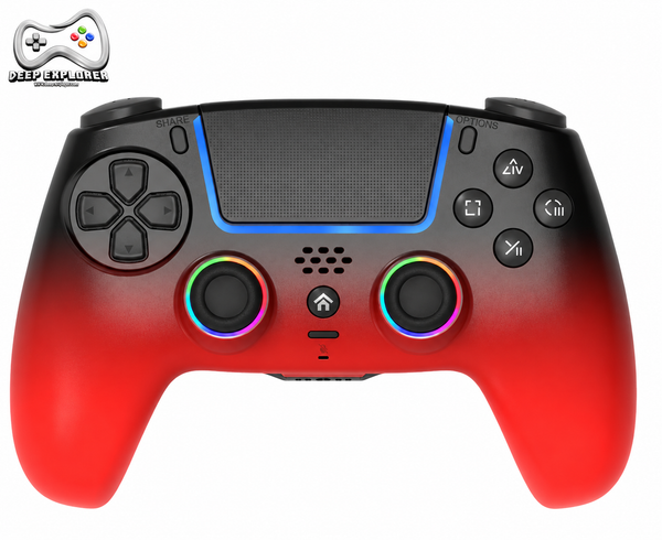 Deep Explorer Pro RGB Eclipse Red – sort og rød controller til PS5