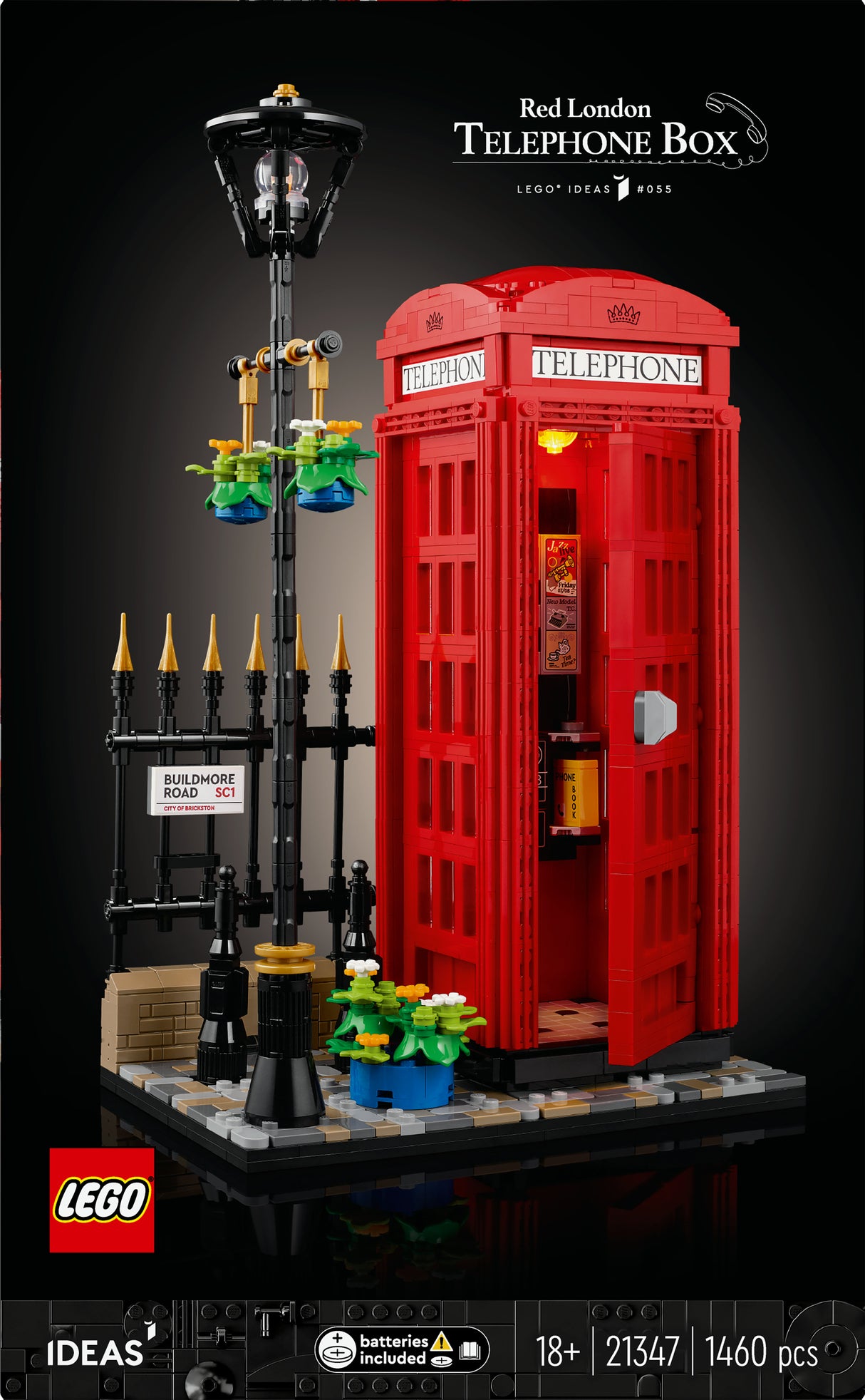 LEGO 21347 Ideas Red London Telephone Box, construction toy LEGO