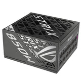 ASUS ROG Strix 850W Platinum – strømforsyning og ventilator fra modsat vinkel
