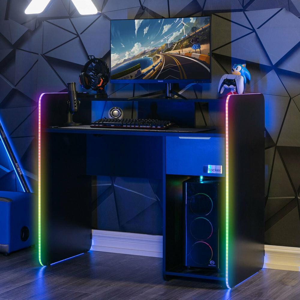 XROCKER ELECTRA DESK - BLACK WITH BLACK LED XROCKER