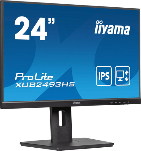 iiyama ProLite XUB2493HS-B6 24 1920 x 1080 (Full HD) HDMI DisplayPort 100Hz Pivot Skærm Iiyama