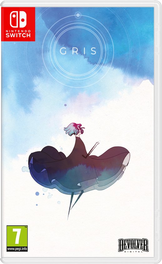 GRIS Nintendo Switch-cover med hovedfiguren på blå og hvid baggrund