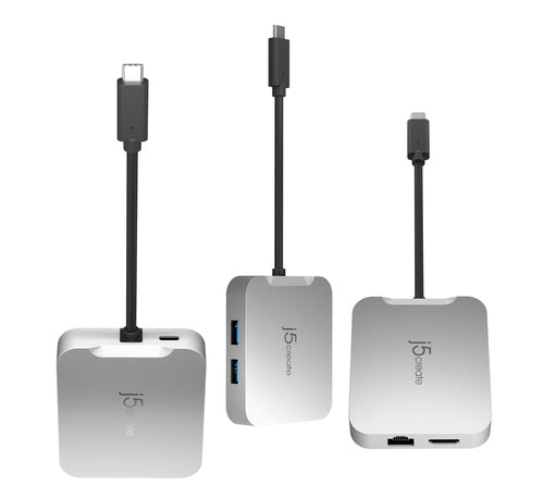 j5create JCD391-N – 4K60 USB-C multiport-adapter – Tre vinkler af docken