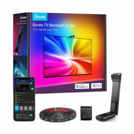 Govee TV Backlight 3 Lite med kamera, LED-strip og emballage