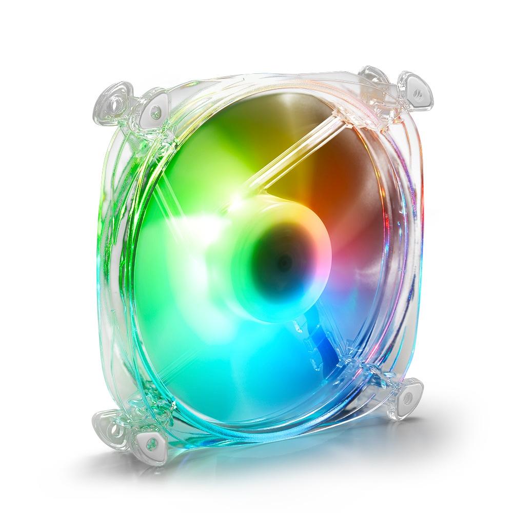 Transparent Sharkoon SHARK Disc 120 mm kabinetblæser med ARGB-lys