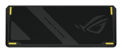 ASUS ROG Falchion Ace HFX ZywOo Edition – indvendig opbygning eller underside (vinkel 2); tastaturlayout illustrativt