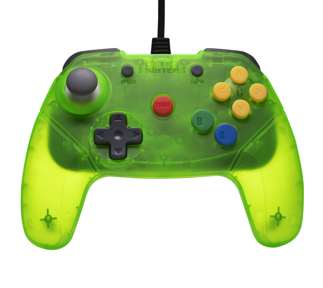 Retro Fighters Brawler64 v2 – kablet N64-controller, grøn – produktbillede 1