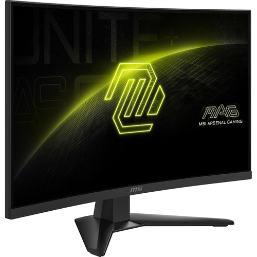 MSI MAG 275CQF E18 – 27″ buet WQHD-gamingskærm, 180 Hz – forside set skråt fra venstre