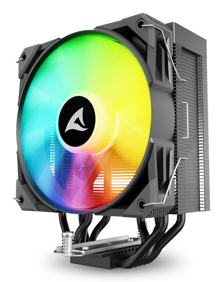 Sharkoon A50 RGB Black 230W TDP 5-Heatpipe 120mm PWM FDB ARGB CPU Air Cooler Sharkoon