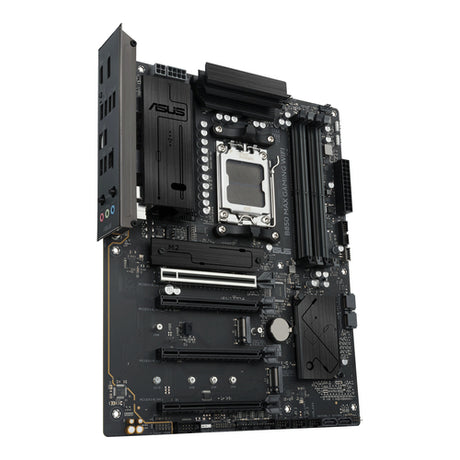 ASUS B850 MAX Gaming WiFi – bundkort set fra modsat skrå vinkel