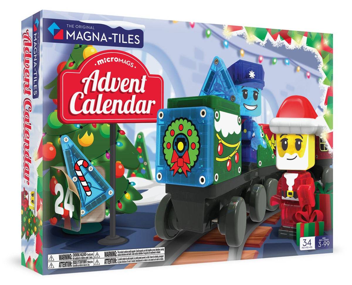 MAGNA-TILES microMAGS julekalender – emballage med 24 låger og 34 dele