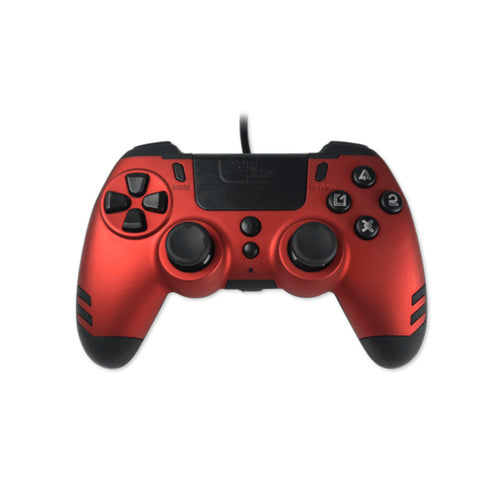 Steelplay MetalTech – rød controller med kabel til PS4 og PC