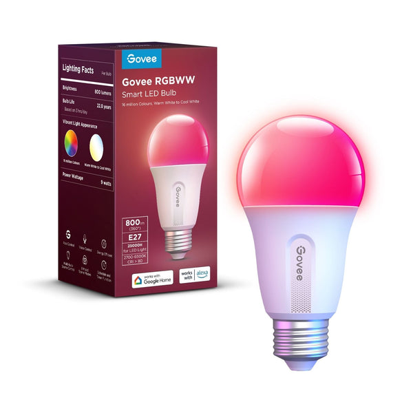 Govee E27 smartpære – RGBWW, 800 lm