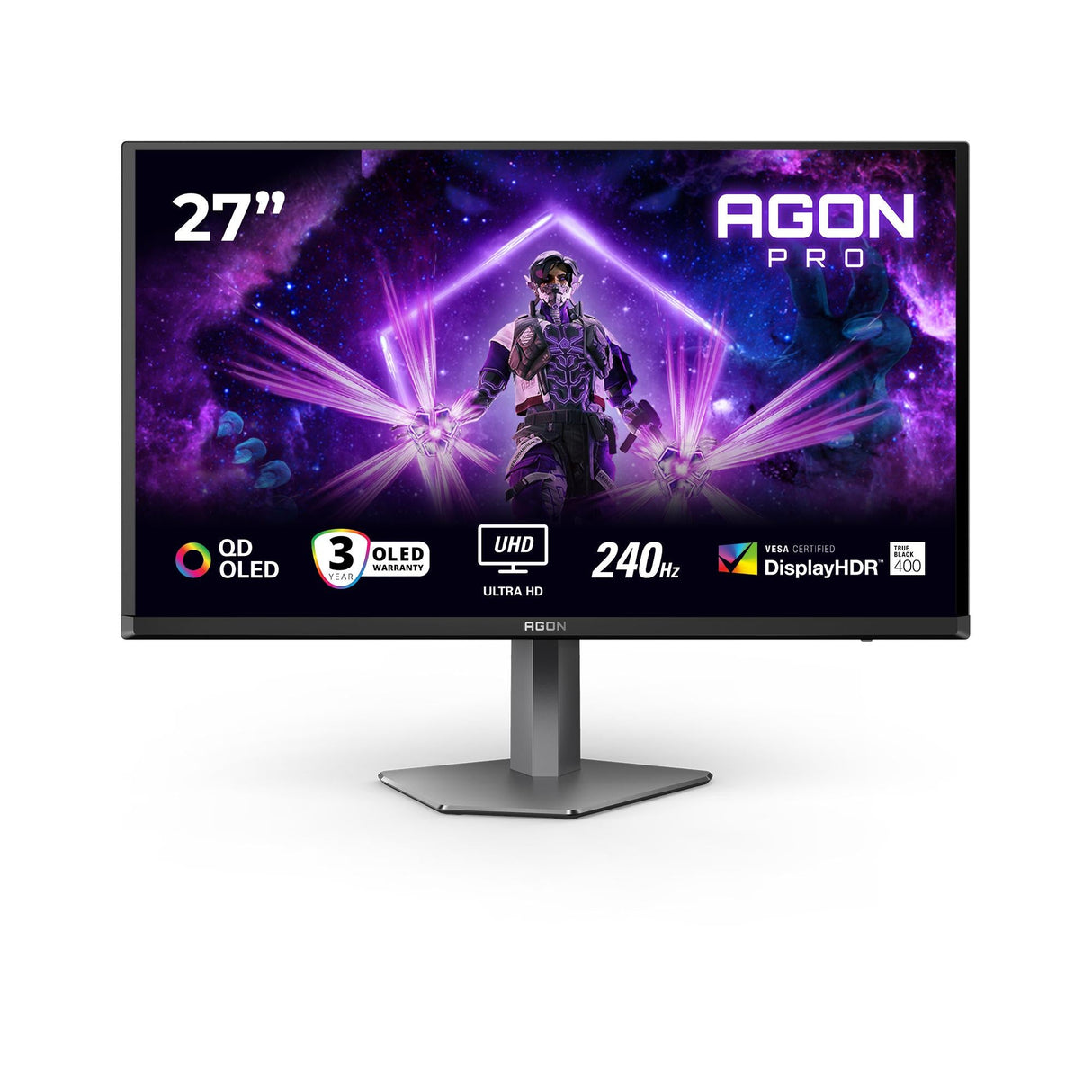 AOC AG276UZD AGON 27" QD-OLED Monitor 3840x2160/16:9/250cd/m2/0.03ms  HDMI, DP, USB, Headphone out AOC