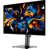 MSI PRO MAX 271QPX14G – 26,5″ QD-OLED-skærm, 144 Hz – forside set skråt