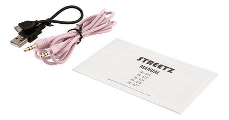 Foldbar on-ear BT headset, 3,5 mm, lyserød streetz