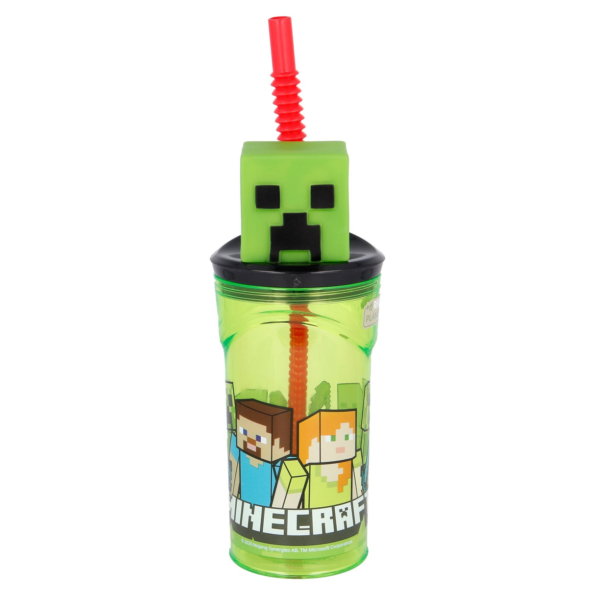 Minecraft 3D Creeper Kop Med Sugerør - 360 ML