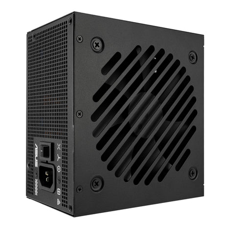 ASUS TUF Gaming 650B EVO – blæsergitter, strømstik og kontakt