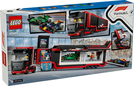 LEGO 60445 City F1 Transporter with RB20 & AMR24 F1 Racing Cars