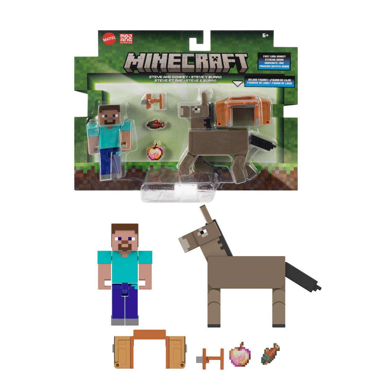 MINECRAFT CORE FIGURE 2-PACK - Steve & Donkey Minecraft