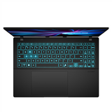 ASUS V16 V3607VM-TK184W i Matte Black set ovenfra med åbent låg og tastatur