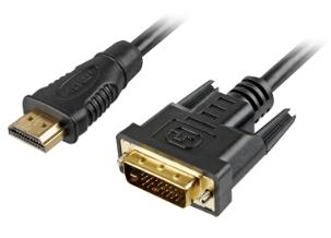 Sort Sharkoon fem meter HDMI til DVI-D 24+1-kabel