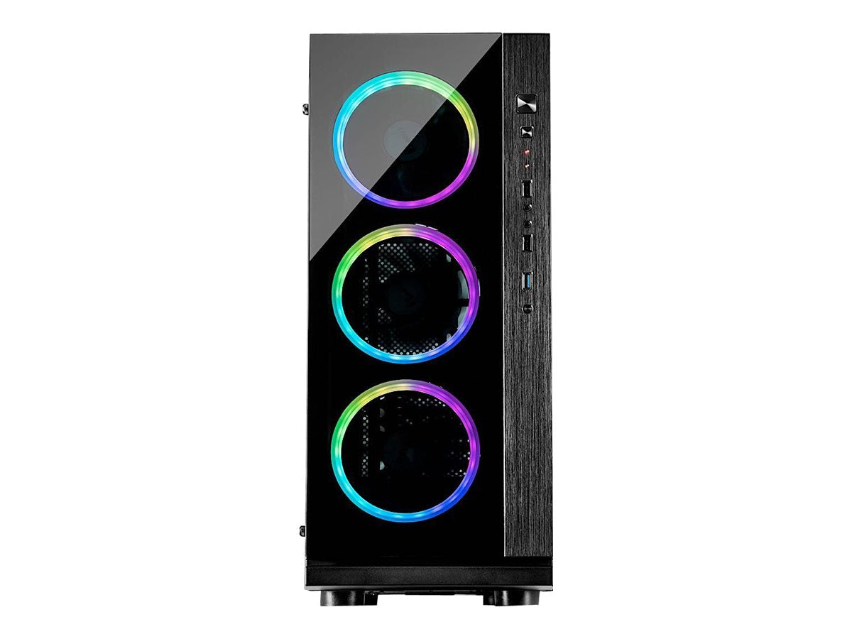 Inter-Tech W-III RGB Tårn ATX Ingen strømforsyning Sort