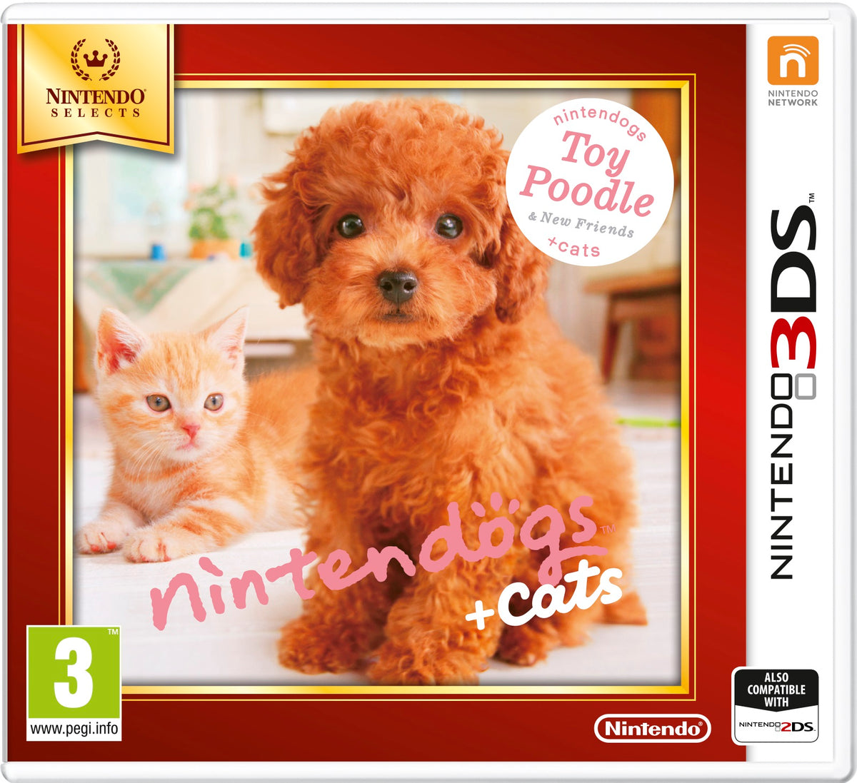 Nintendogs + Cats Toy Poodle Nintendo Selects Nintendo 3DS – Nintendo Selects-emballage til 3DS