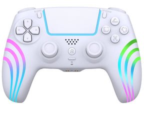 Deep Explorer Wireless – hvid controller til PS4, PS3 og PC – forside
