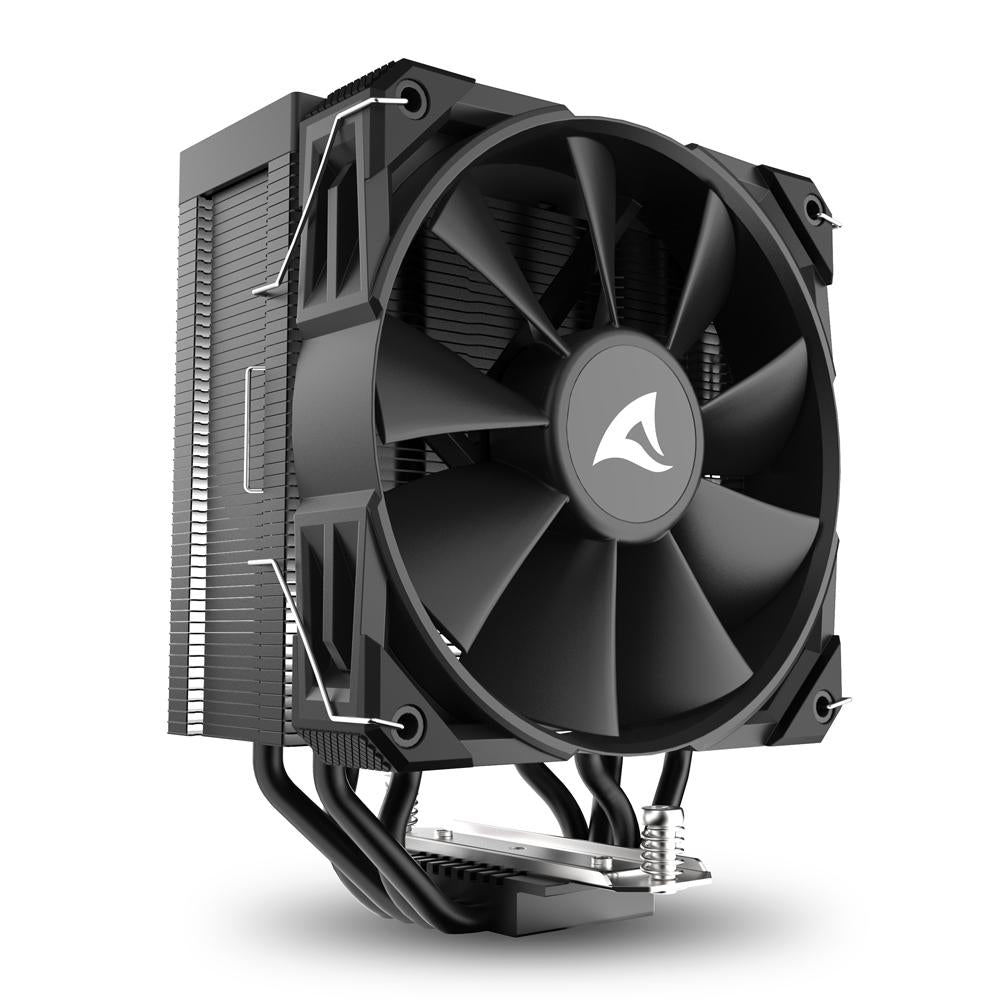 Sharkoon A40 CPU-luftkøler, sort, 120 mm PWM og 4 heatpipes